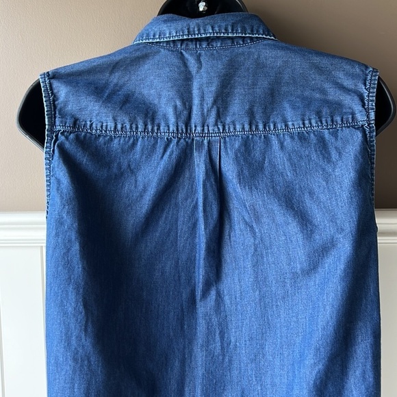 JESSICA Chambray Sleeveless Button Down Tunic Dress Size Small 8P - Picture 10 of 11